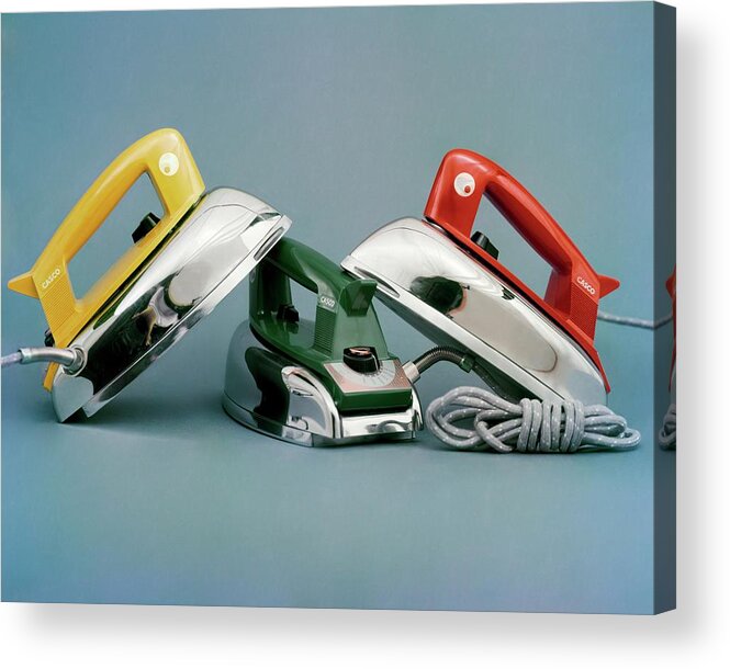 Studio Shot Acrylic Print featuring the photograph Three Irons By Casco Products by Richard Rutledge