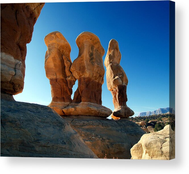 Grand Staircase-escalante Nm Acrylic Print featuring the photograph Devil's Garden Three Wise Men 24 by JustJeffAz Photography