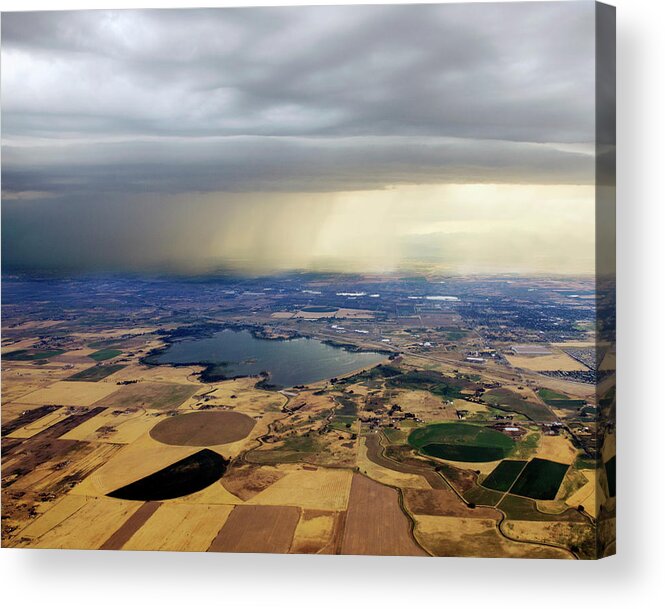 Tranquility Acrylic Print featuring the photograph Thunderstorm Over Denver, Colerado by Gail Shotlander