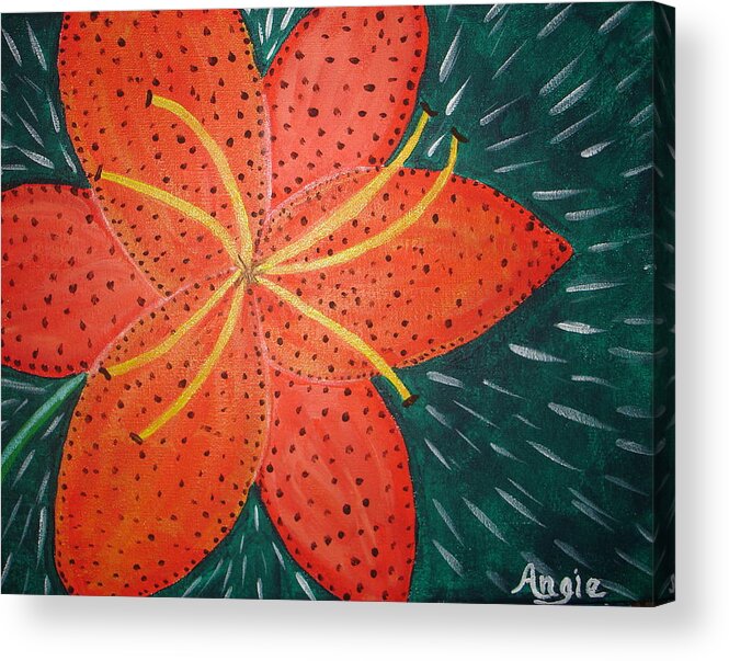 Tiger Lily Acrylic Print featuring the painting Tiger Lily by Angie Butler