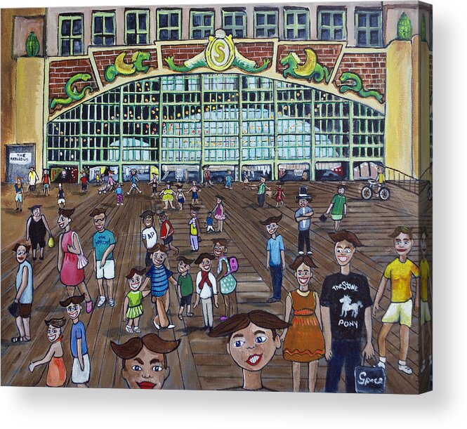 Asbury Park Acrylic Print featuring the painting Tillie is Everyone by Patricia Arroyo