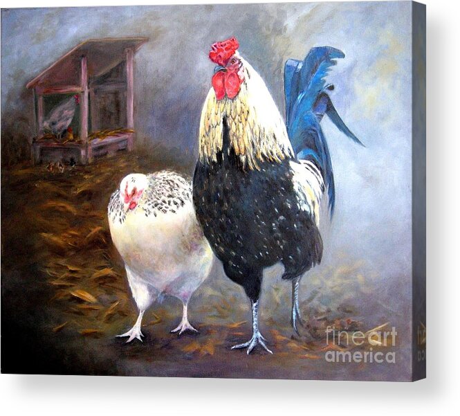 Farm Acrylic Print featuring the painting Time to Recoop by Wendy Ray