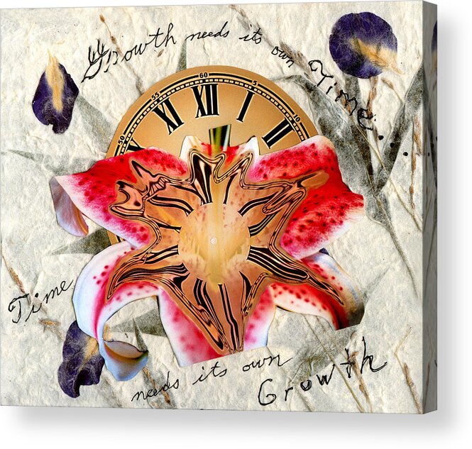 Time Acrylic Print featuring the digital art Timeflower by Lisa Yount