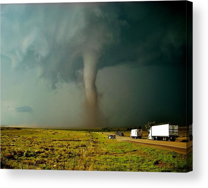 Tornado Acrylic Print featuring the photograph Tornado Truck Stop II by Ed Sweeney