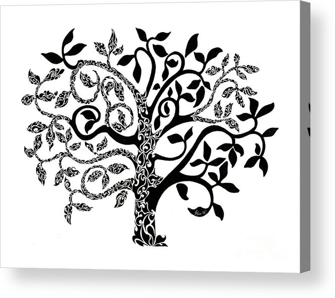 Doodle Acrylic Print featuring the painting Tree of Life by Anushree Santhosh