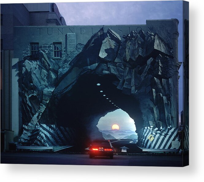 Tunnel Mural Acrylic Print featuring the painting Tunnelvision by Blue Sky