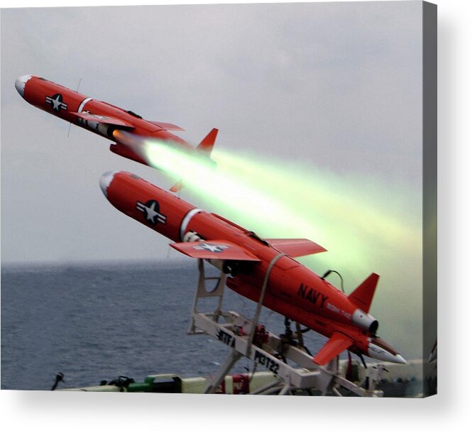 Nobody Acrylic Print featuring the photograph Us Bqm-74 Test Drones Launch by Us Navy/nicholas C. Messina