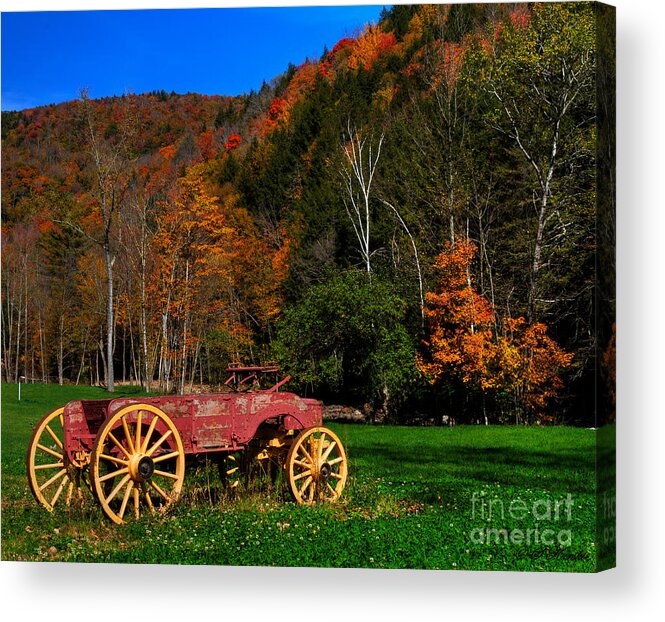 Wagon Acrylic Print featuring the photograph Vermont Wagon by Sue Karski