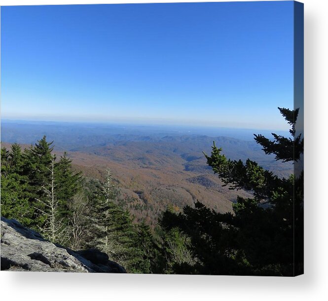 Kathy Long Acrylic Print featuring the photograph View from Grandfather Mountain 1 by Kathy Long