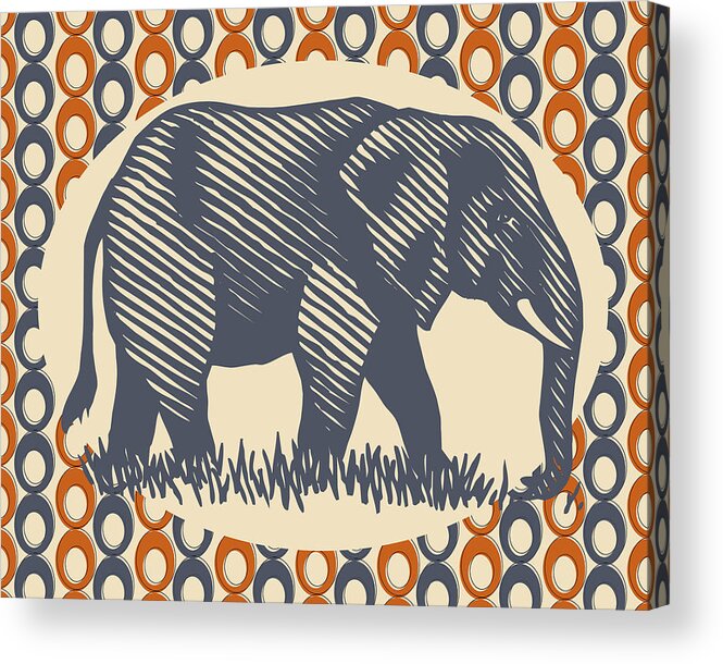 Elephant Acrylic Print featuring the digital art Gray Elephant by Flo Karp