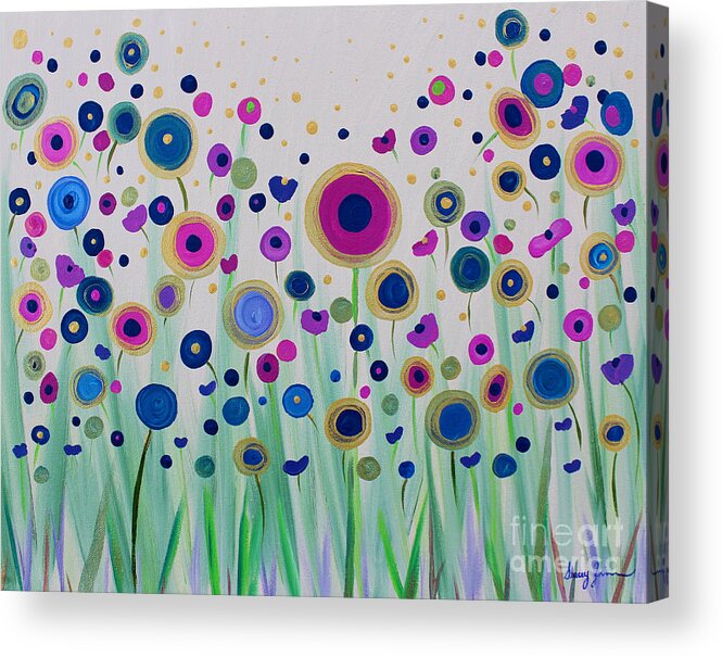 Flowers Acrylic Print featuring the painting Waiting for the Sun by Stacey Zimmerman
