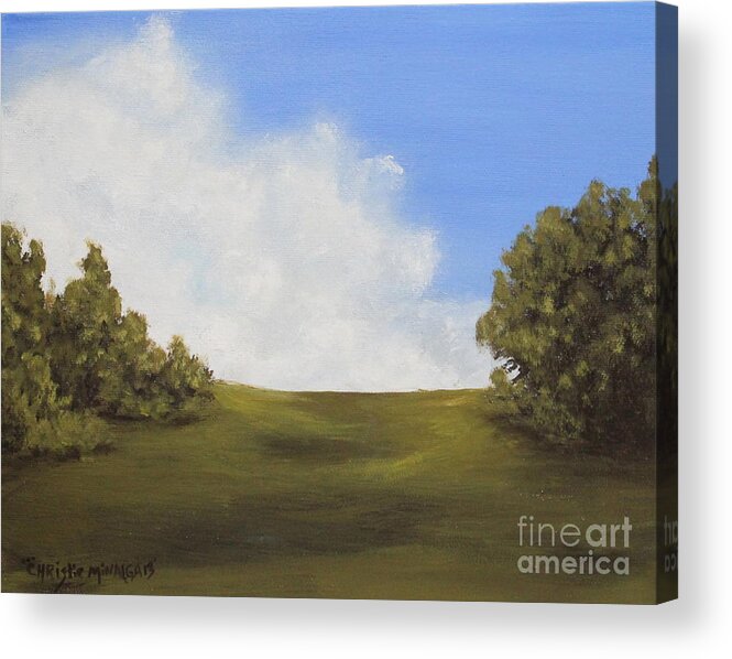 Landscape Art Acrylic Print featuring the painting Walk With Me by Christie Minalga