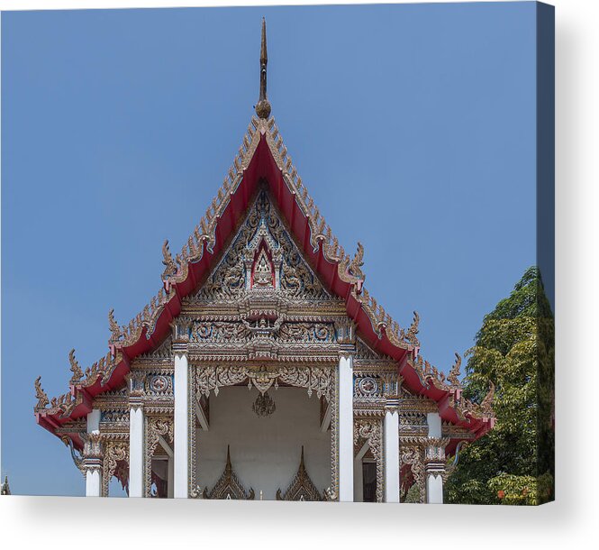 Temple Acrylic Print featuring the photograph Wat Dan Phra Ubosot Gable DTHB1749 by Gerry Gantt