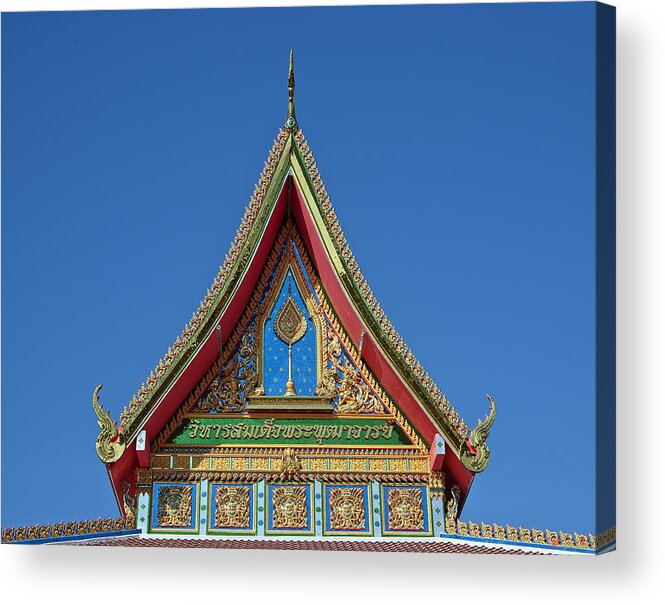 Scenic Acrylic Print featuring the photograph Wat Warinthraram Wiharn Gable DTHU506 by Gerry Gantt