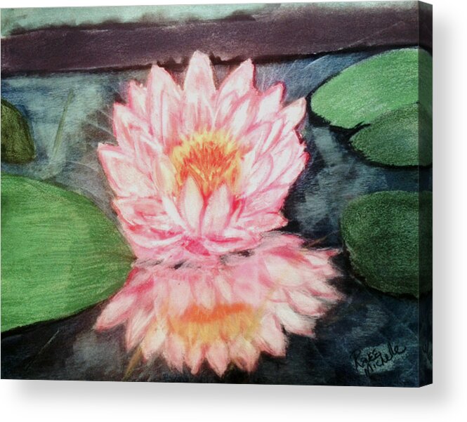 Lily Acrylic Print featuring the pastel Water Lily by Renee Michelle Wenker