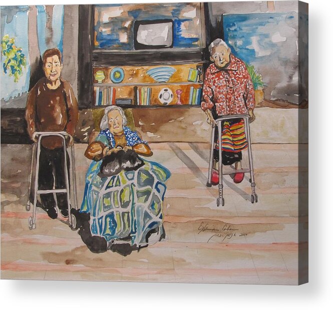 We're Still Here Acrylic Print featuring the painting We're Still Here by Esther Newman-Cohen