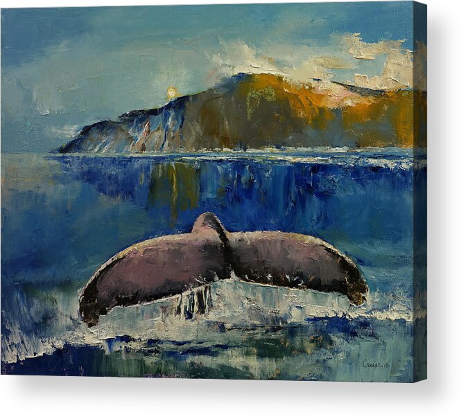 Whale Acrylic Print featuring the painting Whale Song by Michael Creese