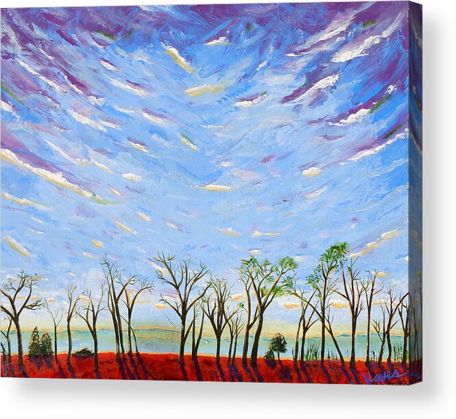 Sky Acrylic Print featuring the painting Whimsical Sky by Deborah Naves