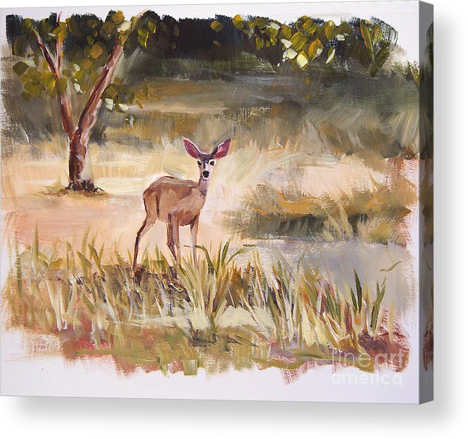 Nature Acrylic Print featuring the painting Who's There by Jennifer Beaudet