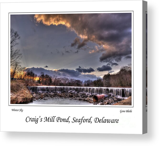 Mill Pond Acrylic Print featuring the photograph Winter Sky by Gene Bleile Photography 
