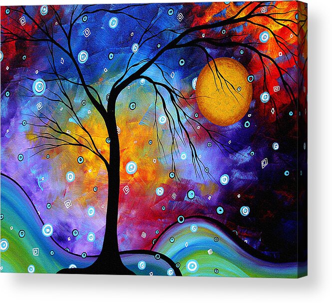 Abstract Acrylic Print featuring the painting WINTER SPARKLE Original MADART Painting by Megan Aroon