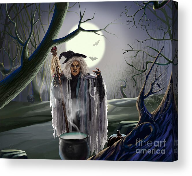 Witch Acrylic Print featuring the digital art Witch's Potion by Peter Awax
