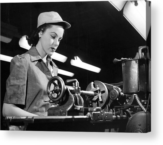 1035-104 Acrylic Print featuring the photograph WWII Woman War Worker by Underwood Archives