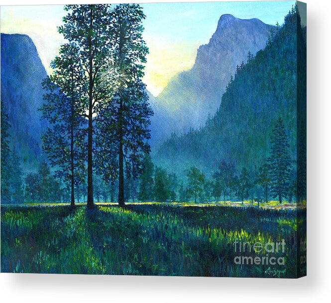 Yosemite Acrylic Print featuring the painting Yosemite Morning by Lou Ann Bagnall