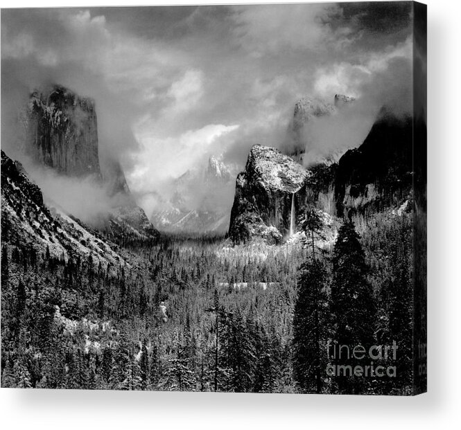  Acrylic Print featuring the photograph Yosemite Valley Clearing Winterstorm 1942 by Ansel Adams