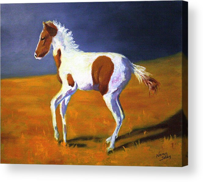 Horse Acrylic Print featuring the painting Youngster by Nancy Jolley