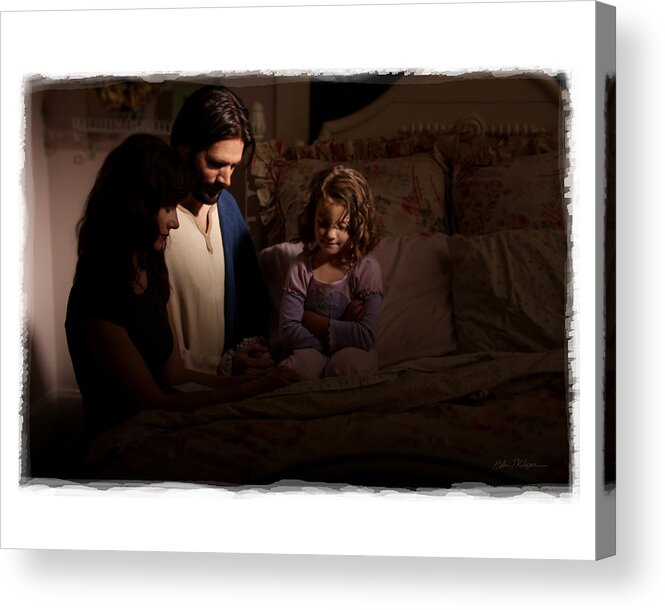 Jesus Acrylic Print featuring the photograph A Daughters Prayer #1 by Helen Thomas Robson