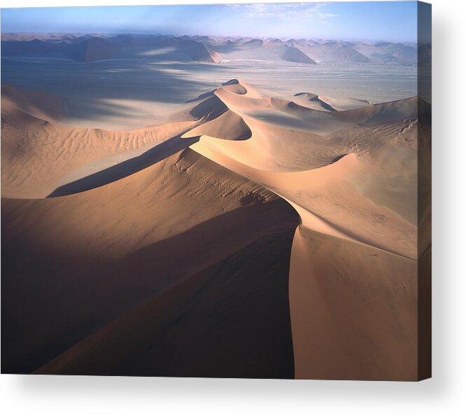 Mp Acrylic Print featuring the photograph Aerial View Of Star Dune Formations #1 by Gerry Ellis