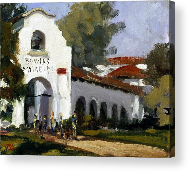 Oil Painting Acrylic Print featuring the painting Bowers Museum #1 by Mark Lunde