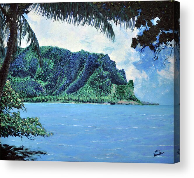 Pacific Acrylic Print featuring the painting Pacific Island #1 by Stan Hamilton