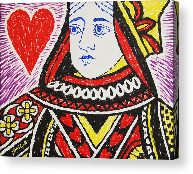 Queen Of Hearts Acrylic Print featuring the painting Queen of Hearts #1 by Tommy Midyette