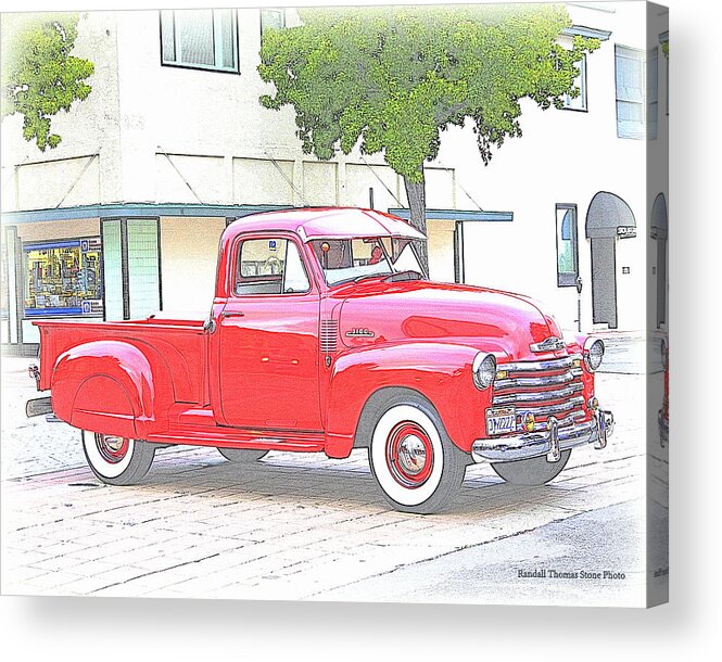 Truck Acrylic Print featuring the photograph 1953 Red Chevy Pickup Truck by Randall Stone