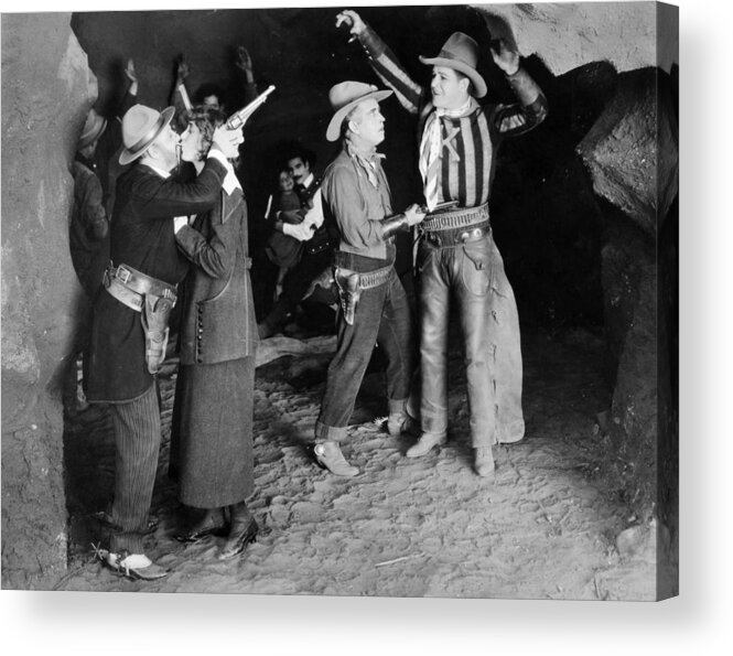 -western- Acrylic Print featuring the photograph Silent Film Still: Western #2 by Granger
