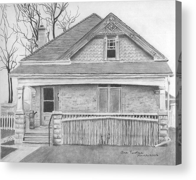 House Acrylic Print featuring the drawing 27 Redan by Ana Tirolese