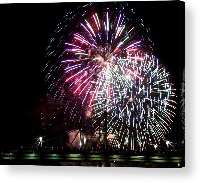 Fireworks Acrylic Print featuring the photograph Fireworks #3 by Michael Dorn