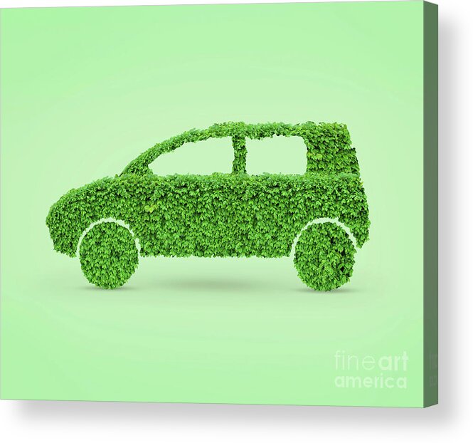Green Car Acrylic Print featuring the photograph Green Car #3 by Maxim Images Exquisite Prints