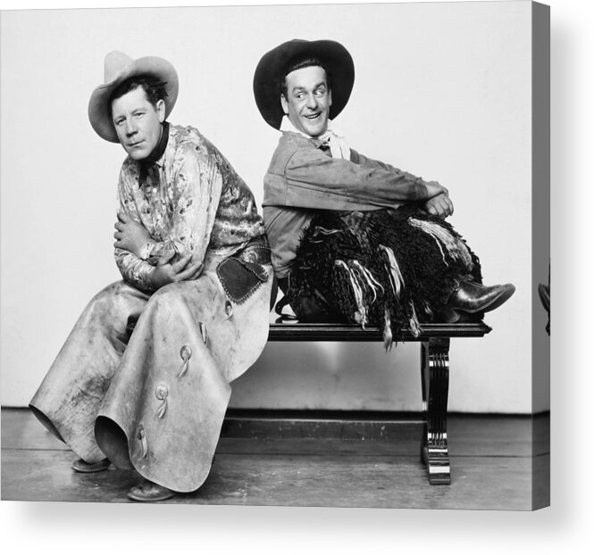 -cowboys- Acrylic Print featuring the photograph Silent Film Still: Cowboys #4 by Granger