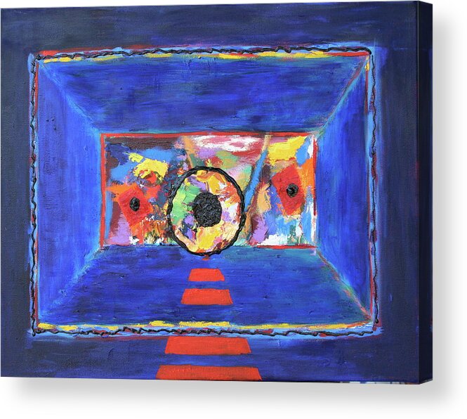 Abstract Acrylic Print featuring the painting Abstract Interior by Karin Eisermann
