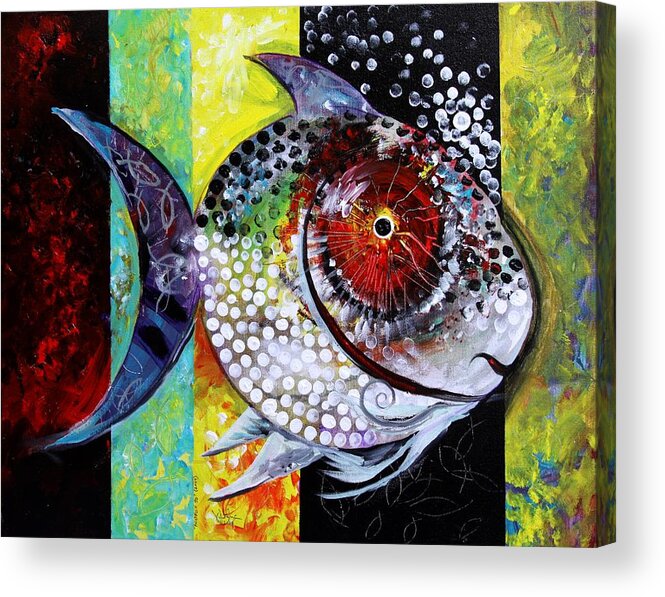 Acidfish Acrylic Print featuring the painting AcidFish 70 by J Vincent Scarpace