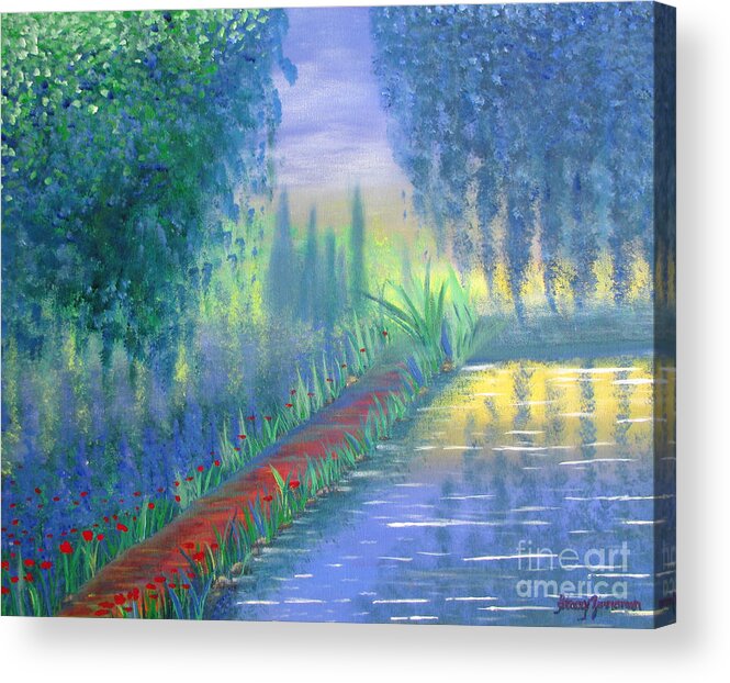 Monet Acrylic Print featuring the painting An Artist's Garden by Stacey Zimmerman