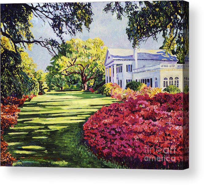 Landscape Acrylic Print featuring the painting Azalea Spring by David Lloyd Glover