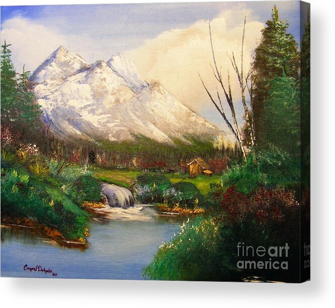 Outdoors Acrylic Print featuring the painting Blue Moutain by Crispin Delgado