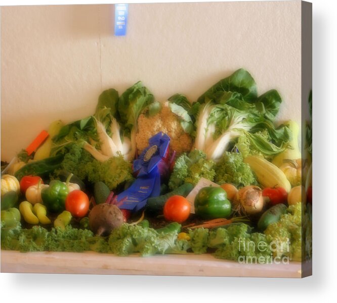 Vegetable Acrylic Print featuring the photograph Blue Ribbon Vegetable Harvest by Smilin Eyes Treasures