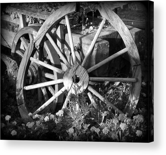 Wheel Acrylic Print featuring the photograph Broken by Shawna Gibson
