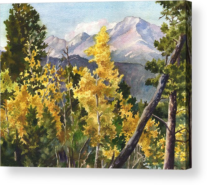 Colorado Rocky Mountains Painting Acrylic Print featuring the painting Chief's Head Mountain by Anne Gifford