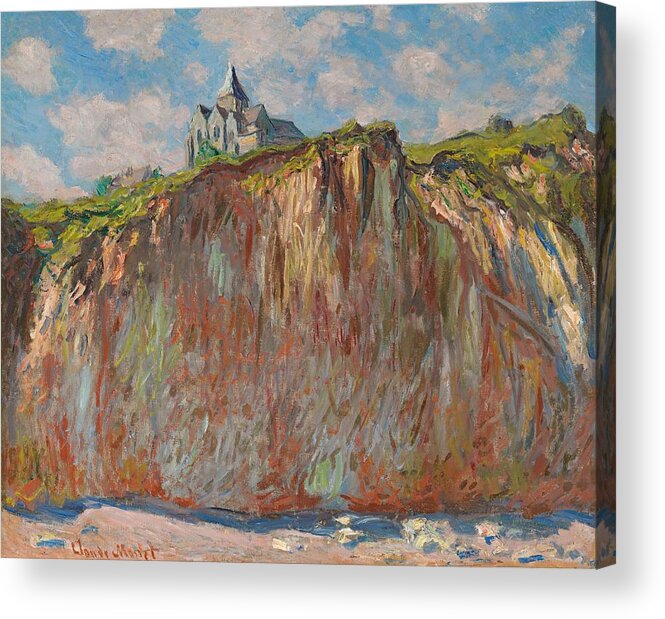 Church At Varengeville Acrylic Print featuring the painting Church at Varengeville Morning Effect by Claude Monet